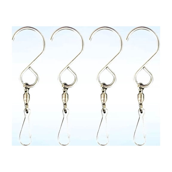 Raindrops 4-Pack Metal S-Hooks with 360-Degree Swivel, Hanging Hooks for Home, Office, Kitchen, Outdoor Use
