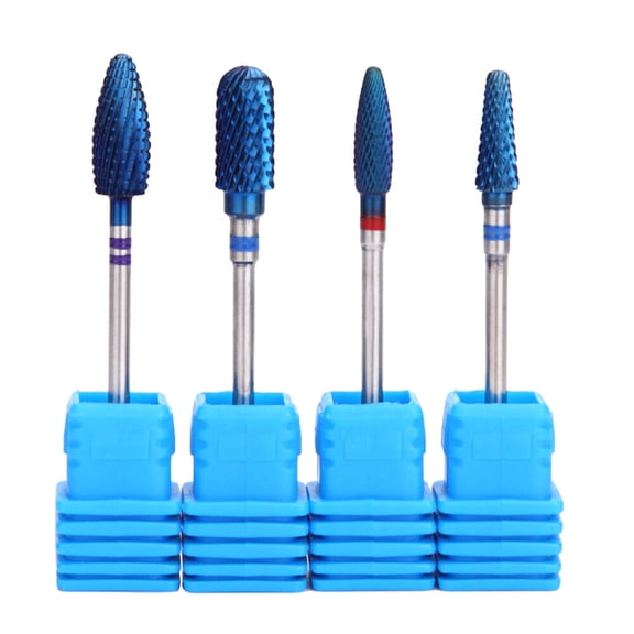 Raindrops 4Pcs Metal Nail Drill Bits File Tool for Women to Nails and Polish Nails