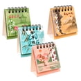 thumbnail image 1 of Raindrops 4Pcs Mini Desk Calendar Chinese Style Rectangular Paper Desktop Decor 7.0x6.6x3.6in, 1 of 8