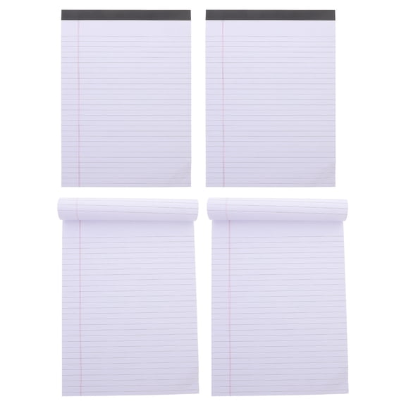 Raindrops 4-Pack Multi-Use Tearable Memo Pads, Convenient Lined Legal Notepads, A4 Size, Perfect for Notes and Office Use