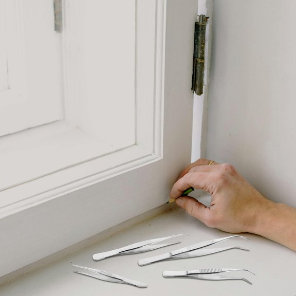 Raindrops 4Pcs Multiuse Stainless Steel Tweezers Set with Pointed Tips for Home Craft Sewing and Electronics