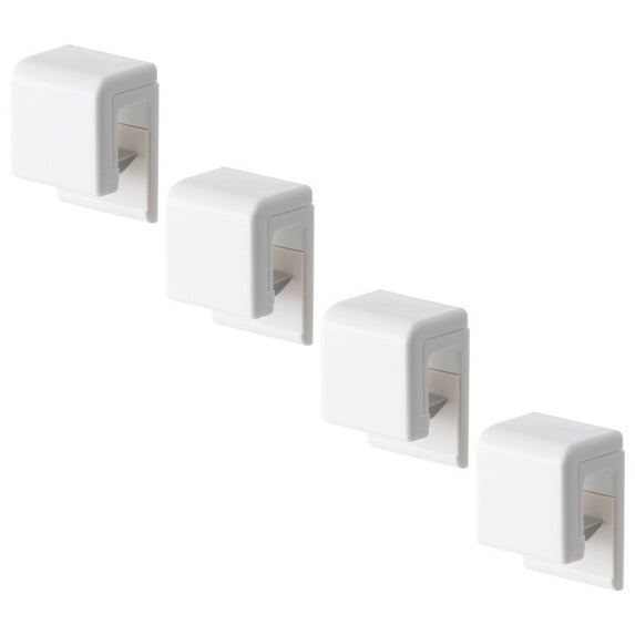Raindrops 4-Pack Multi-Use Bathroom Clips White Toothpaste and Facial Storage Holders Organizer