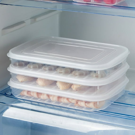 Raindrops 4Pcs Plastic Fresh Keeping Box Transparent For Refrigerated Fresh Storage