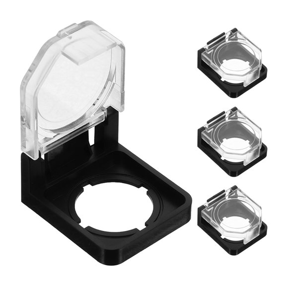 Raindrops 4Pcs Power Button Protective Cover Transparent Round Cap For Safety Protection Home Use