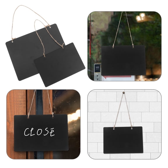 Raindrops 4Pcs Double Sided Hanging Chalkboard Signs Black Wooden Erasable Message Boards for Home Wedding