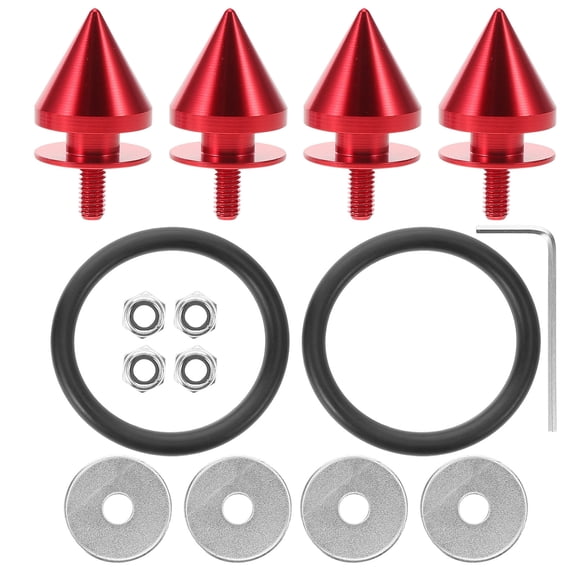 Raindrops 4Pcs Red Bumper Bolts Aluminium Alloy for Car Enthusiasts Car Screw Kit