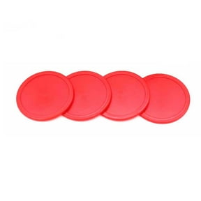 FOMIYES Red Air Hockey Paddles and Pushers Set, 4 Pieces with Comfortable Grip for Smooth