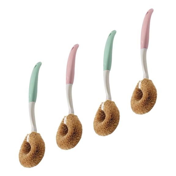 Raindrops Pan Cleaning Brush Green Plastic for Multipurpose 4Pcs 11.00X3.54X1.57in