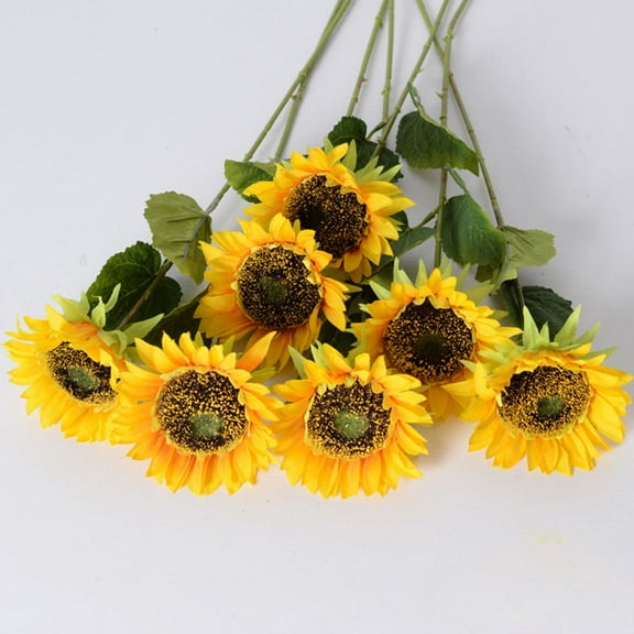 Raindrops 4Pcs Simulated Sunflower Photo Accessory Decorative Sunflower for Friends Relatives 19.7X4.7X4.7in