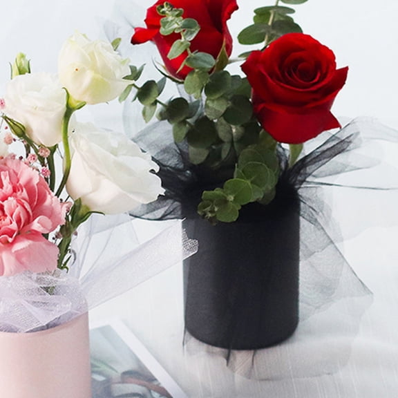 FOMIYES 4Pcs Black Paperboard Flower Buckets Round Boxes for Stylish Flower Displays