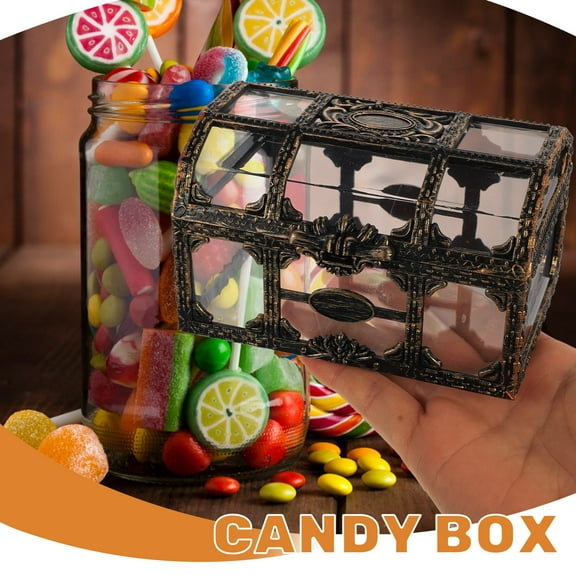 Raindrops 4Pcs Small Decorative Treasure Chest Box Clear Plastic for Wedding and Festivals 10.5X8X6.5in