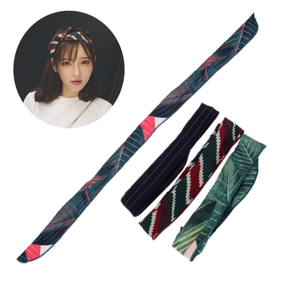 Raindrops 4-Pack Vintage Wire Headwraps with Assorted Patterns and Soft Comfortable Chiffon Fabric