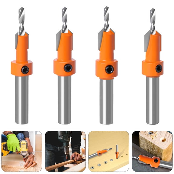 Raindrops 4Pcs Spade Drill Bit Set for Woodworking and Punching Hard Alloy Material