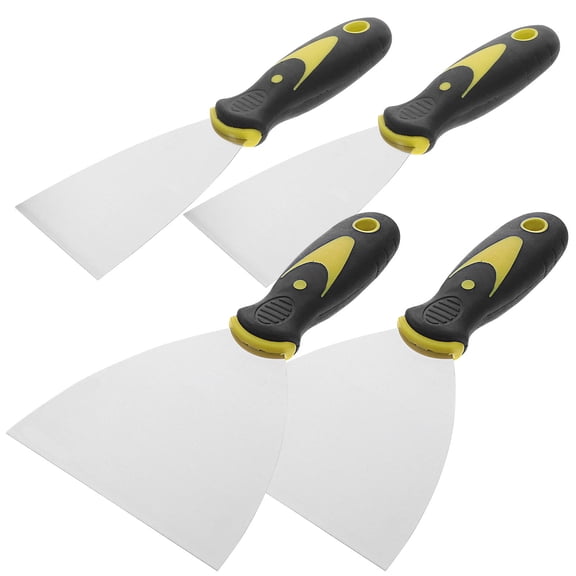 Raindrops 4-Piece 4-Inch Plaster Smoothing Spatula Set for Construction Professionals and Masonry Work