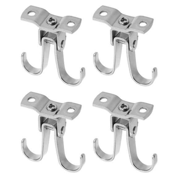Raindrops 4Pcs Stainless Steel Ceiling Hook Double Prong 360 Degree Swivel for Pendant Lights
