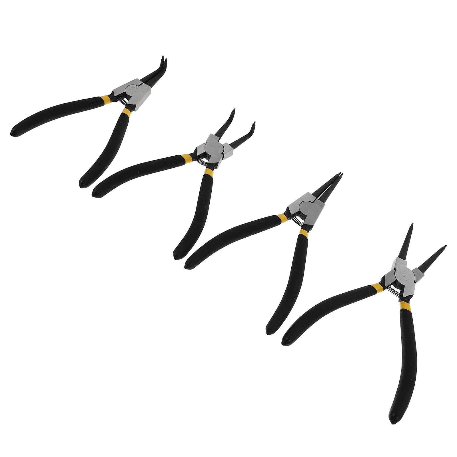 Raindrops 4-Piece Black Steel Pliers Set - Multifunctional Hand Tools for Easy One-Handed and Precision Work