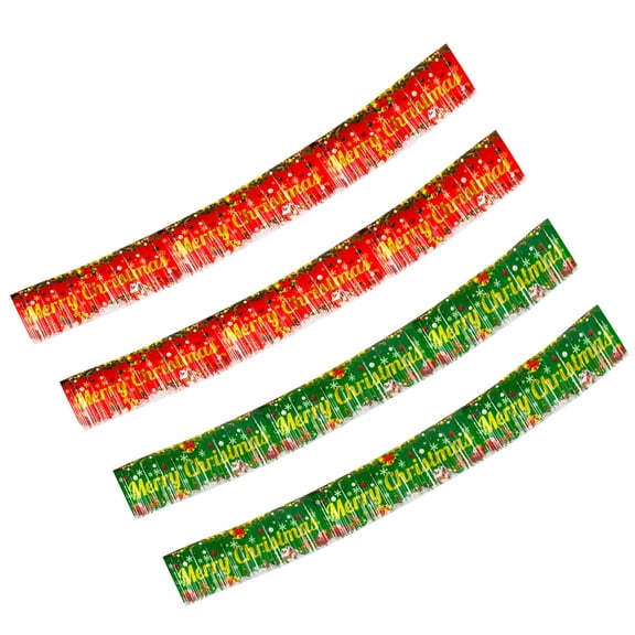 Raindrops Friendsmas Party Decorations Red Fringe Rain Banner PVC 4 Pieces Holiday Celebration Decor