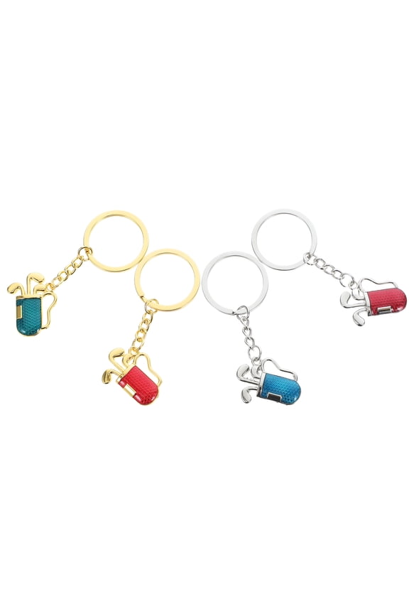 4Set Funny Golf Keychain Simple Style Golfing Keyrings For Men And Women Various Celebrations