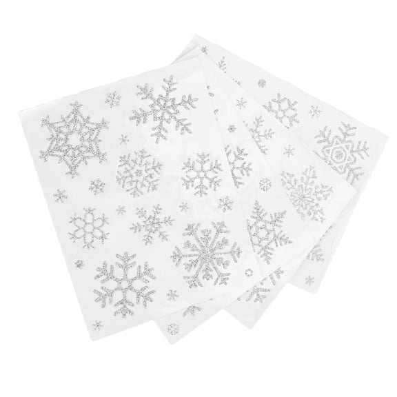 Raindrops 4Set Window Snowflake Decals in Silver for Christmas Celebration