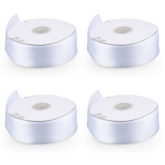 Raindrops 4pcs 4cm* 50m Solid Grosgrain Ribbon Gift Ribbon Curling Ribbon 1-1/2-Inch by 50-Yard (White)