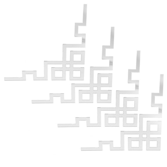 Raindrops 4pcs Acrylic Mirror Border Stickers  Stick On Bathroom Mirror Frame Applique 3d Furniture Decals With Mirror Trim Corner FunctionalityN