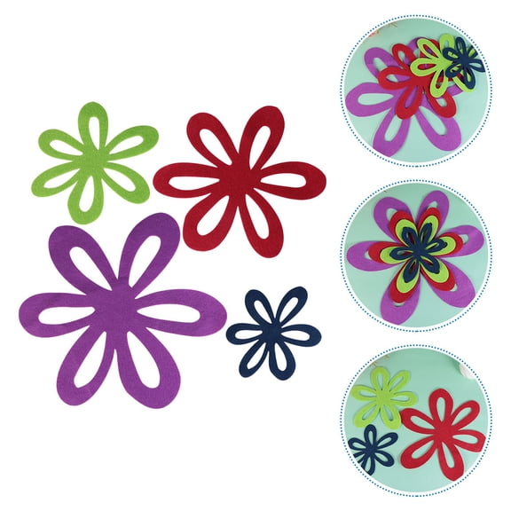 FOMIYES 4Pcs Assorted Color Flower Shape Table Protectors Heat Insulated Pan Mats