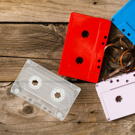 Raindrops 4Pcs Transparent Retro Cassette Holder Storage Box Lightweight Portable Tape Case