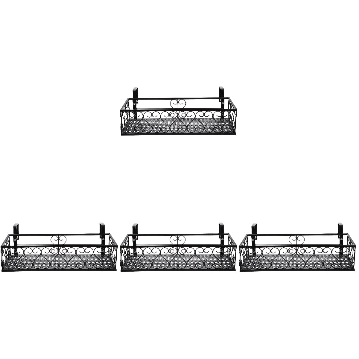 Raindrops 4pcs Balcony Window Shelf Flower Pot Hanger Window Box Stand Rack Railing Planter Shelf Planter Container for Patio Porch or Fence