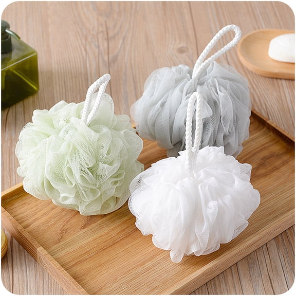 Raindrops 4pcs Bath Sponge Mesh Shower Pouf Exfoliating Body Scrubber Bath Puff Shower Ball