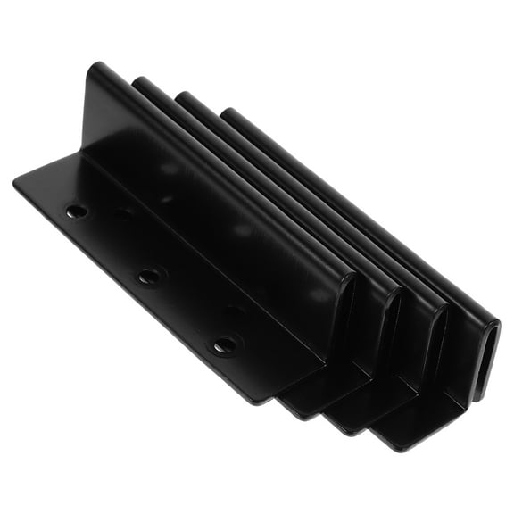 Raindrops 4pcs Bed Frame Rail Fasteners Heavy Duty Bed Rail Attachment Hardware Iron Bed Post Connectors Black Bed Rail Support Brackets for Wooden Bed Headboard