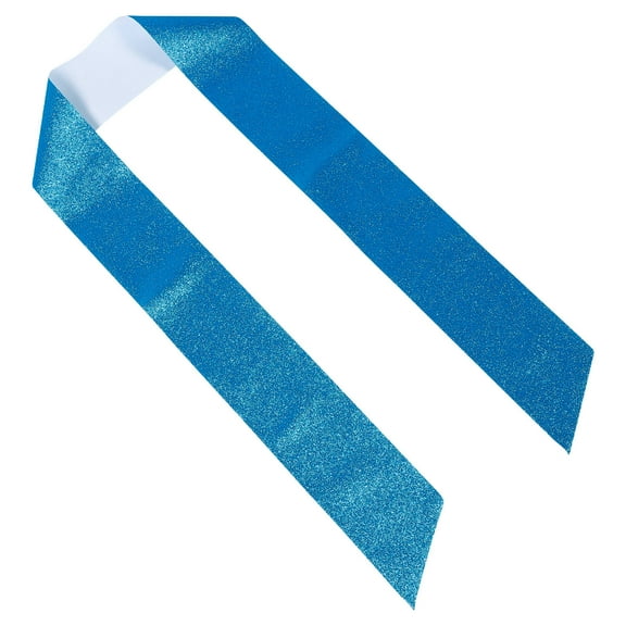 Raindrops 4pcs Sash Blank Sky Blue Glitter Fabric DIY Design Women Wedding