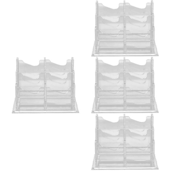USHOBE Transparent Rectangular Cards Organizer Office Supply 5.9X3.6X4.2In