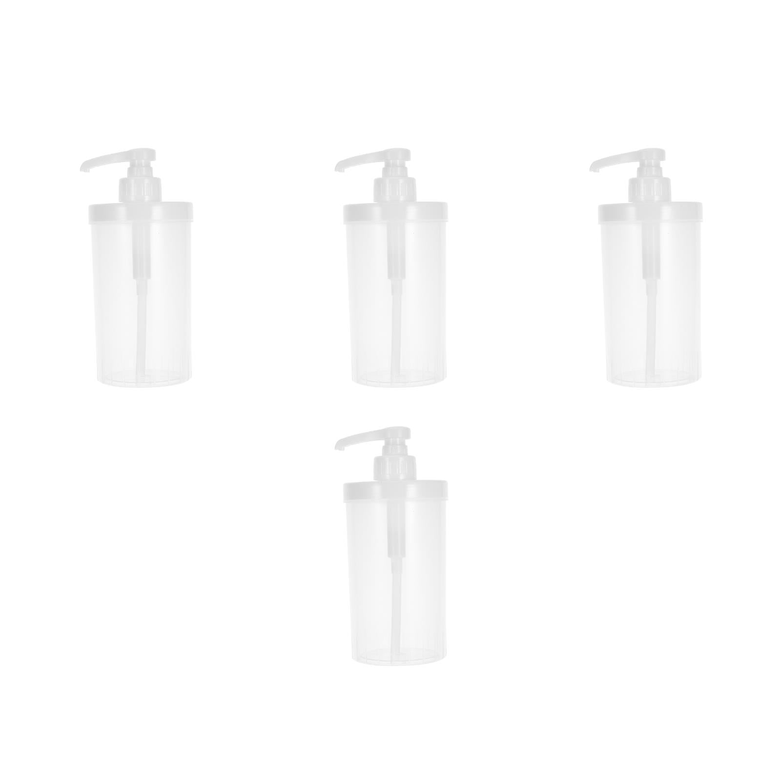 Raindrops Hand Press Syrup Dispenser Set of 4 Plastic Bottles for Coffee Bar Easy to Use and Refill