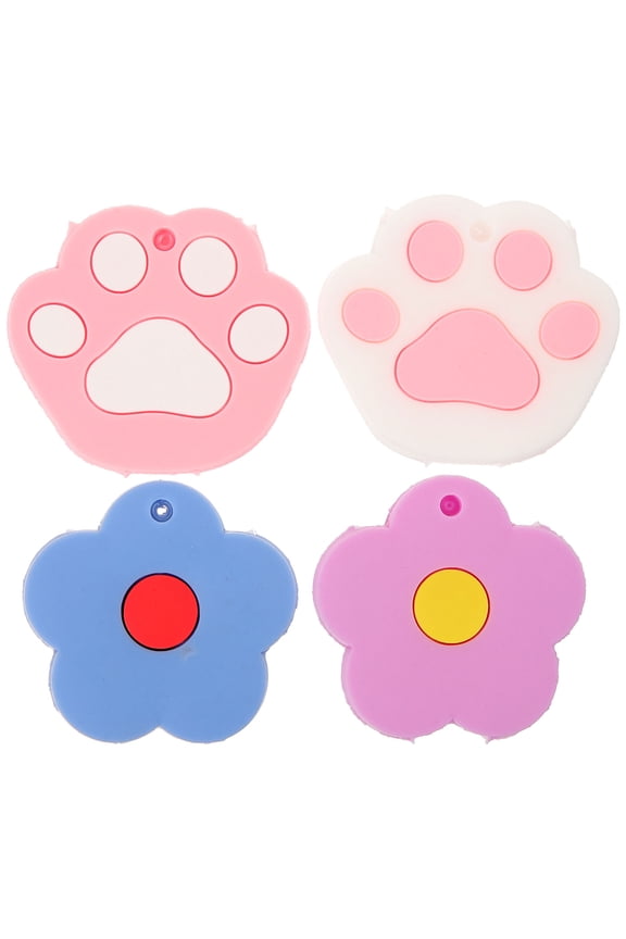 Cat Paw Silicone Key Covers Assorted Color Soft Material for Keys 4Pcs