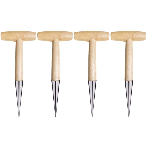 Raindrops 4pcs Dibber Garden Tool Hand Dibber Seedling Planter Tool Portable Wooden Handle Dibber Garden Tool