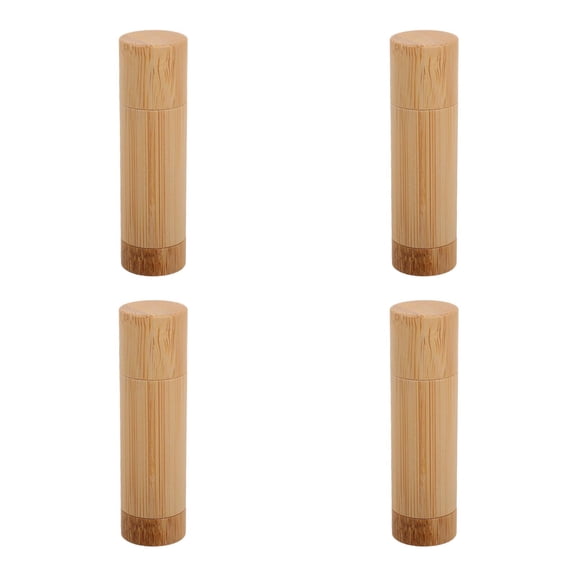 Raindrops 4pcs Diy 5 Bamboo Lipstick Tube Unique Wooden Lip Gloss Containers For Diy Makeup Refillable And Convenient Lip Gloss Holder