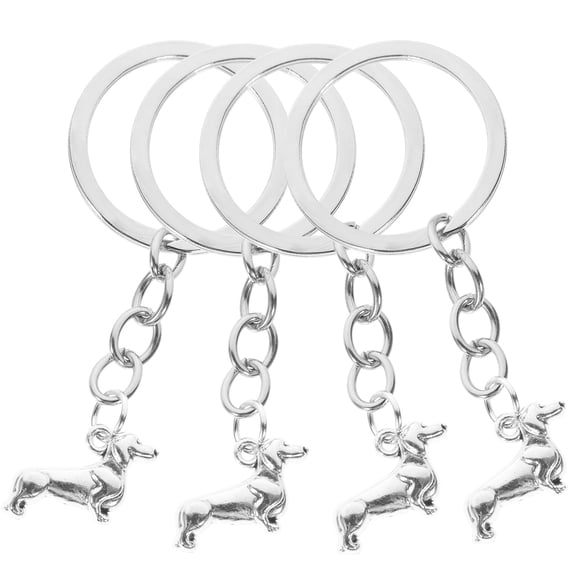 Raindrops 4pcs Dog Key Chains Handbag Keychain Charm Dog Keychain Women Backpack Pendant