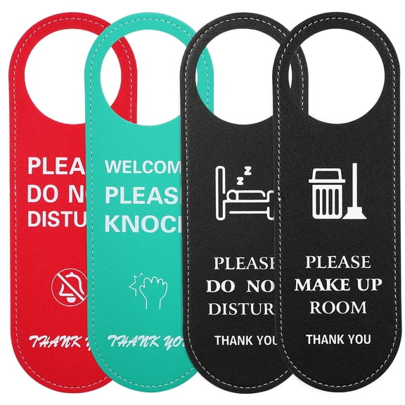 Raindrops 4pcs Double Sided Not Disturb Door Sign Please Knock Hotel Room Hanger Office Sign