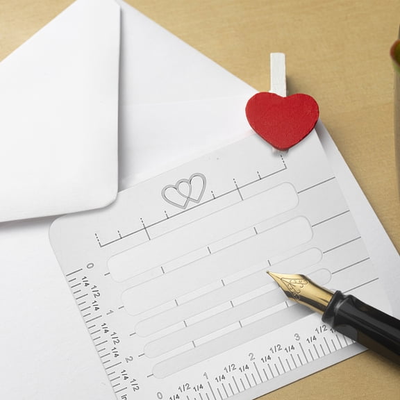 Raindrops 4Pcs Light Grey Envelope Stencil Template for Letter Writing and Invitations