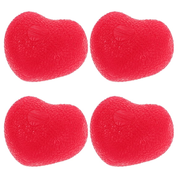 Raindrops 4-Pack Red Hand Grip Strengtheners with Heart Design for Finger, Wrist, and Forearm Exercise Training