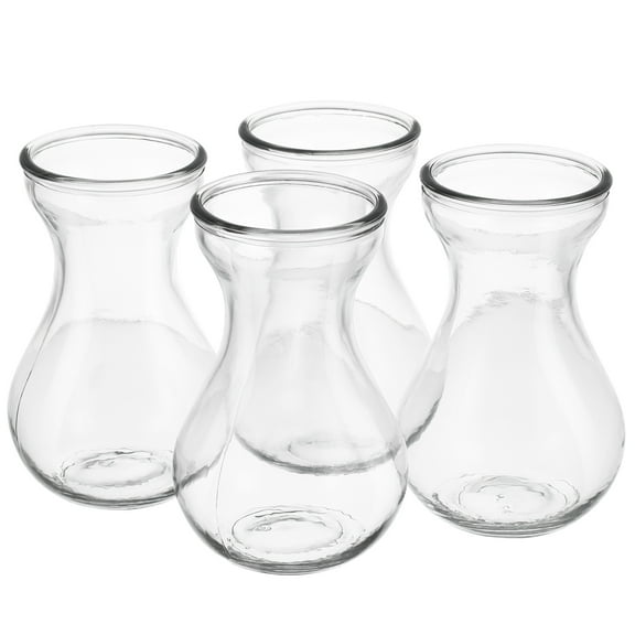 Raindrops 4pcs Hyacinth Vase Small Glass Vases Centerpieces Clear Hyacinth Growing Bud Vase