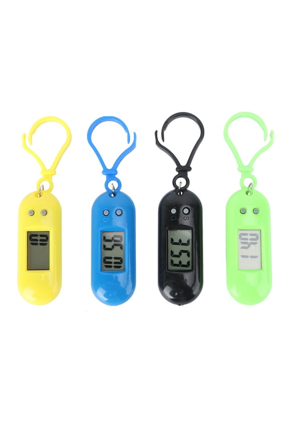 4pcs Keychain Pocket Watch Clock Electronic Watch Funny Clip-on watch for Children Kids Students (Mixed Color)
