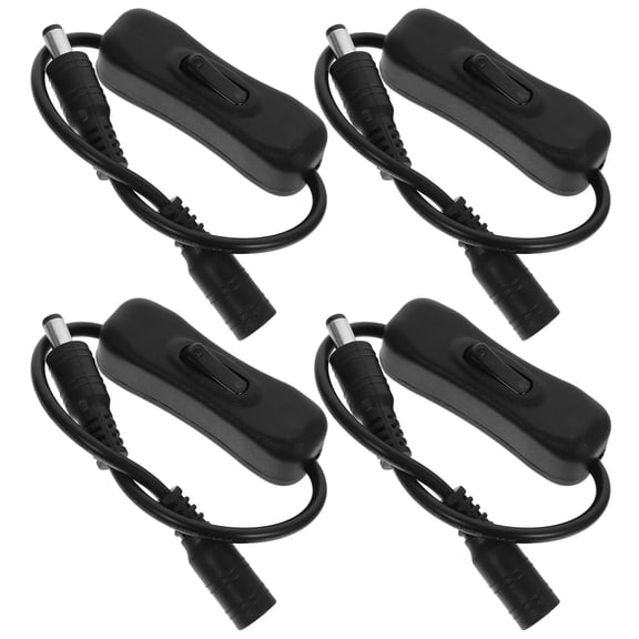 Raindrops 4Pcs LED Inline Switch Cable Replacement Black Cord for Advertising Lights