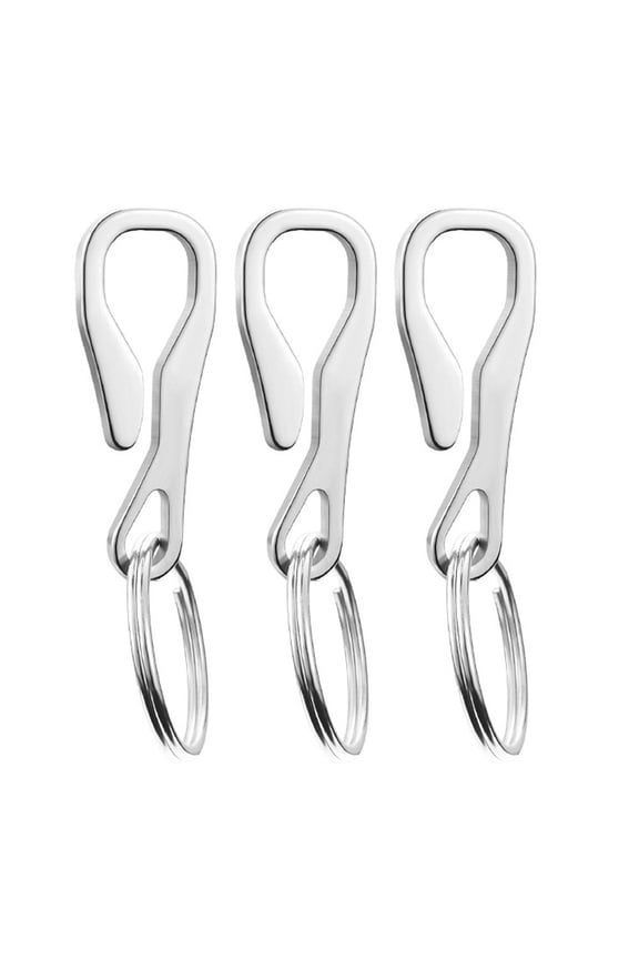 4-Pack Stainless Steel Metal Keychain Buckles, Key Holders for Secure Storage and Back to School Use