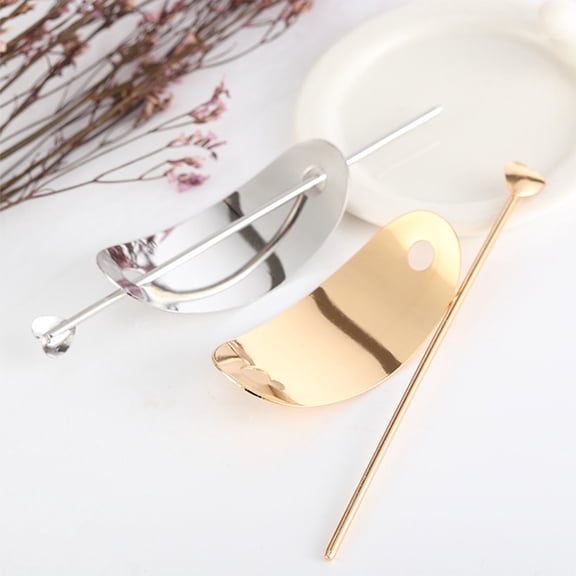 Raindrops 4pcs Metal Hair Sticks Bun Cuff Pins Minimalist Hair Holder Accessories