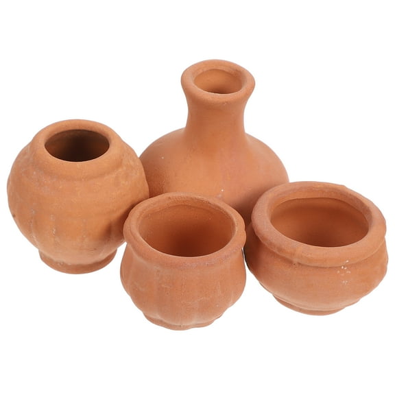 Raindrops 4pcs Mini Ceramic Pots Clay Flower Pots Small Terracotta Planters Pottery Bonsai Planter for DIY Dollhouse Fairy Garden Decorations Micro Landscape Projects