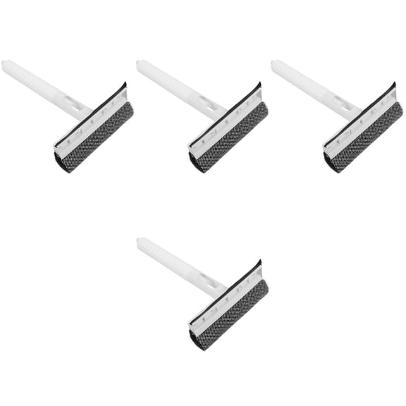Raindrops 4-Pack Multi-Functional Window Wiper and Glass Squeegee with Water Sprayer for Bathroom and Glass Door Cleaning