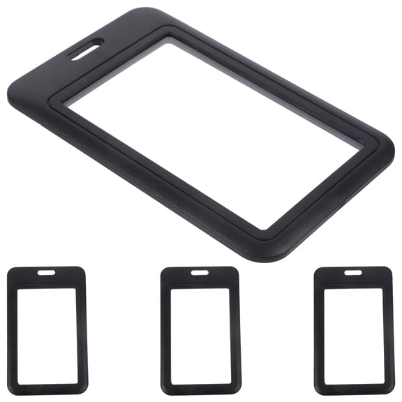 Raindrops 4 Pcs Sliding Cover Protective Sleeves Business Card Holder Work Black