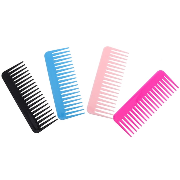 Raindrops 4Pcs Travel Hair Brush Plastic Barber Comb Wide Tooth Design for Easy Hair Detangling