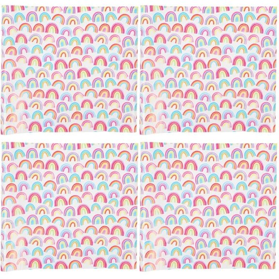 Raindrops 4pcs Rainbow Pattern Present Wrapper Gift Packaging Paper Cartoon Elements Wrapping Packaging Paper